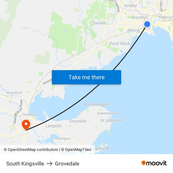 South Kingsville to Grovedale map