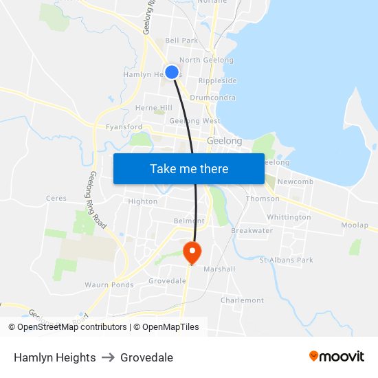 Hamlyn Heights to Grovedale map