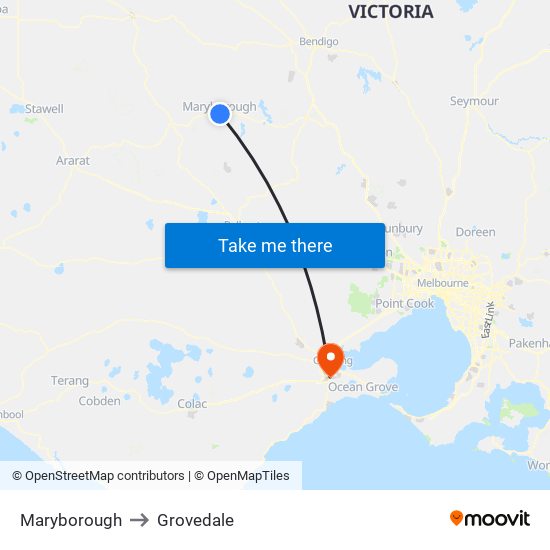 Maryborough to Grovedale map