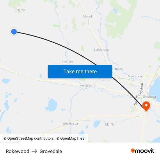 Rokewood to Grovedale map