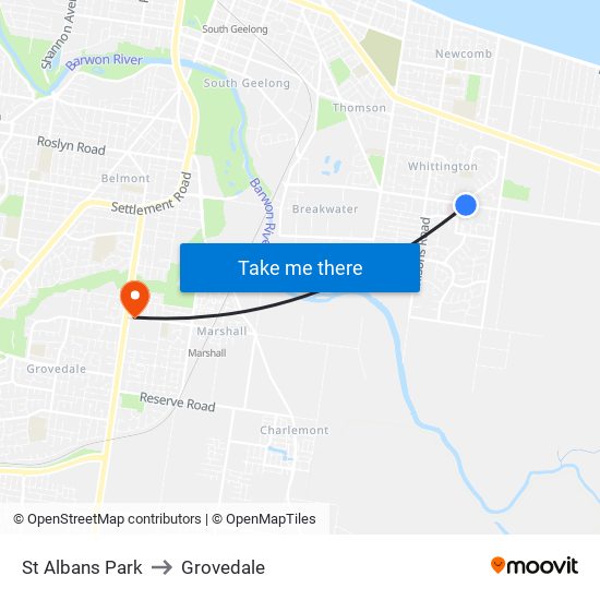 St Albans Park to Grovedale map