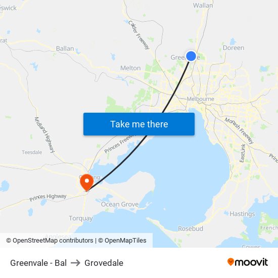 Greenvale - Bal to Grovedale map