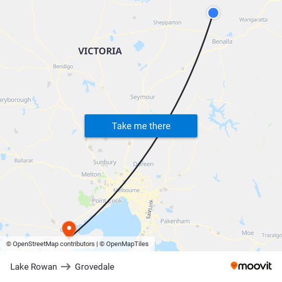 Lake Rowan to Grovedale map