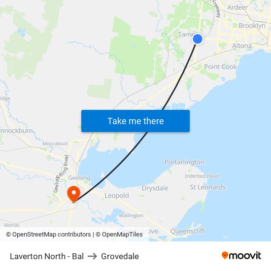 Laverton North - Bal to Grovedale map