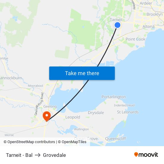 Tarneit - Bal to Grovedale map
