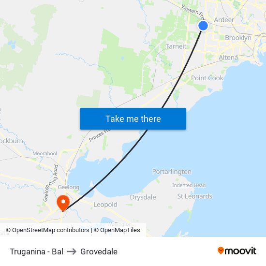 Truganina - Bal to Grovedale map