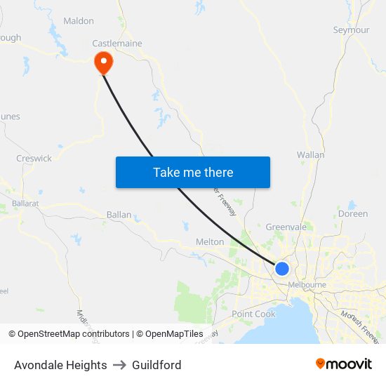 Avondale Heights to Guildford map