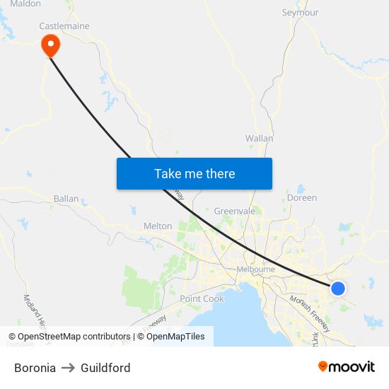 Boronia to Guildford map