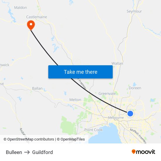 Bulleen to Guildford map