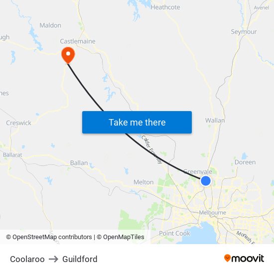 Coolaroo to Guildford map