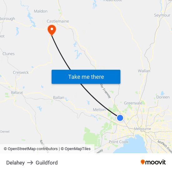 Delahey to Guildford map