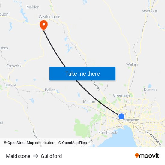 Maidstone to Guildford map