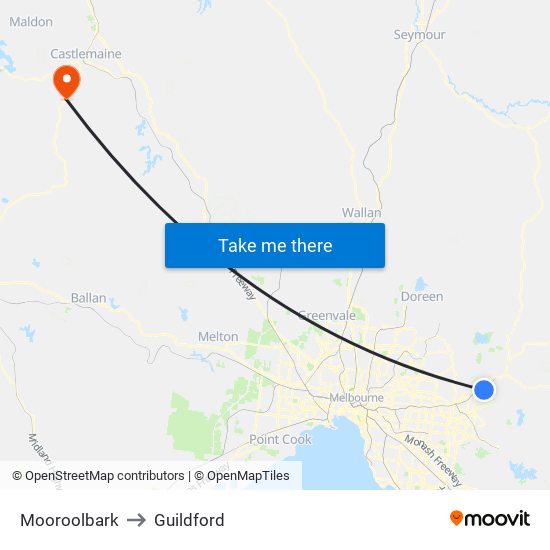 Mooroolbark to Guildford map