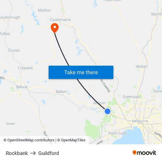 Rockbank to Guildford map