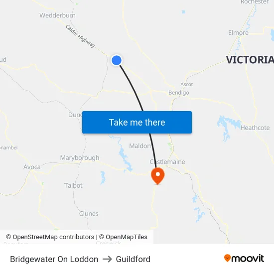 Bridgewater On Loddon to Guildford map