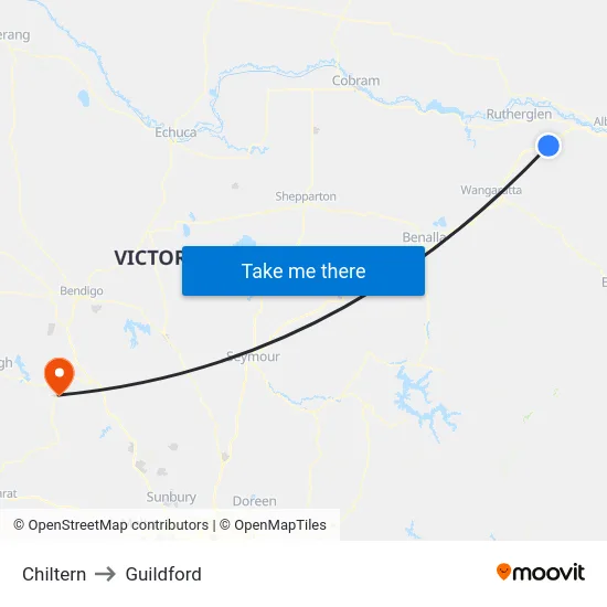 Chiltern to Guildford map