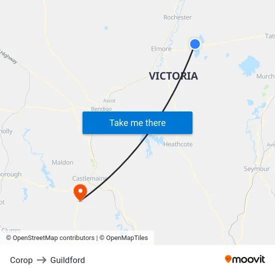Corop to Guildford map