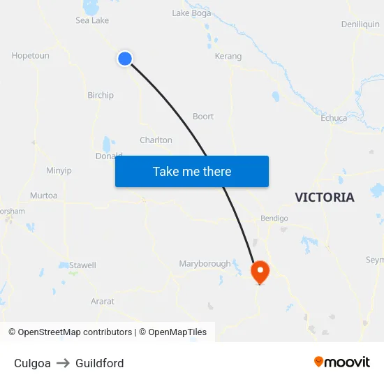Culgoa to Guildford map