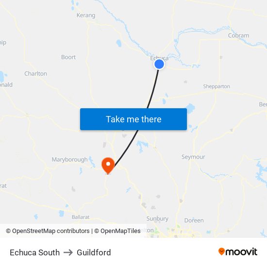 Echuca South to Guildford map