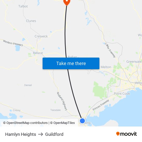 Hamlyn Heights to Guildford map