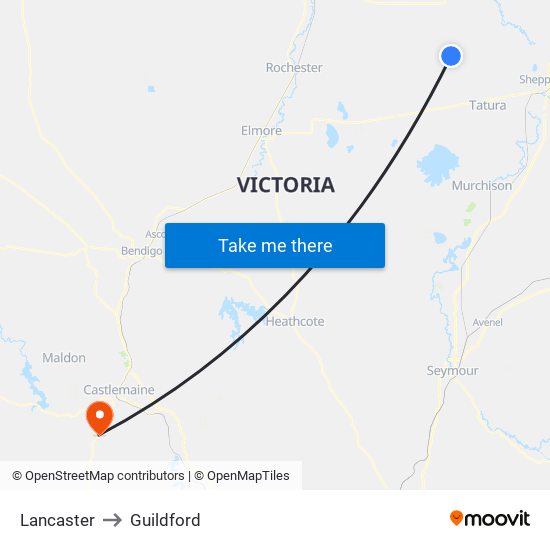 Lancaster to Guildford map