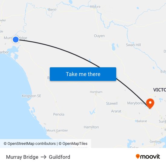 Murray Bridge to Guildford map