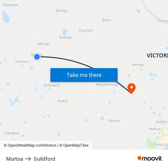 Murtoa to Guildford map