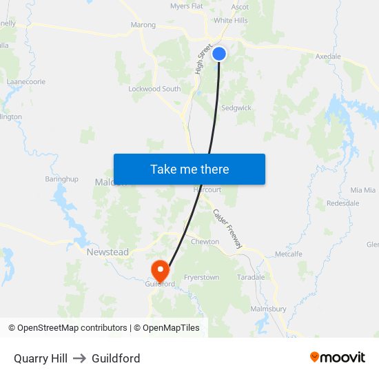 Quarry Hill to Guildford map