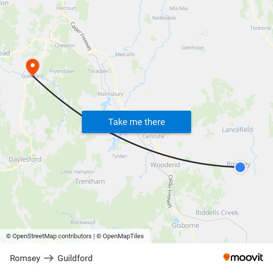 Romsey to Guildford map