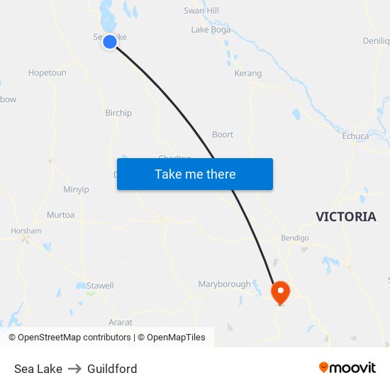 Sea Lake to Guildford map