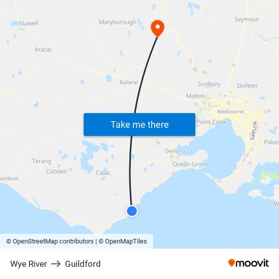 Wye River to Guildford map