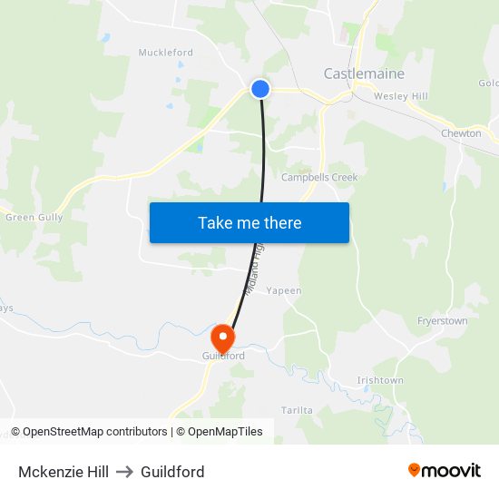 Mckenzie Hill to Guildford map