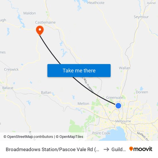 Broadmeadows Station/Pascoe Vale Rd (Broadmeadows) to Guildford map