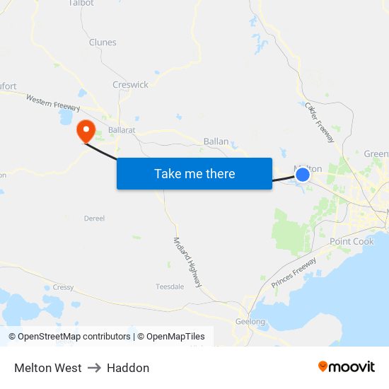 Melton West to Haddon map