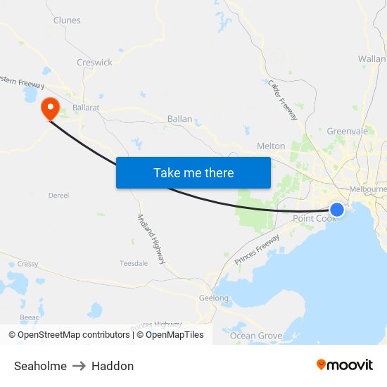 Seaholme to Haddon map