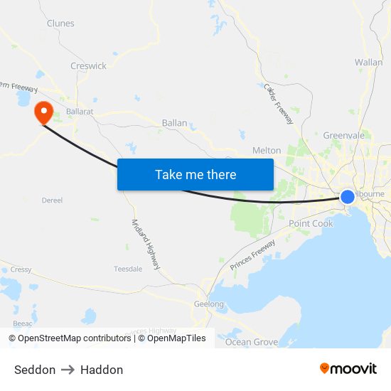 Seddon to Haddon map