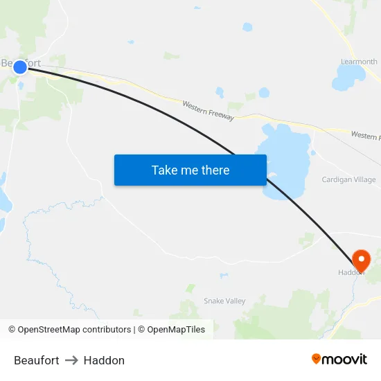Beaufort to Haddon map