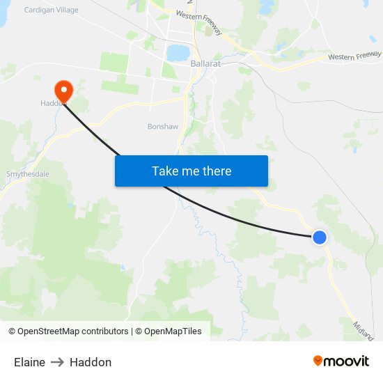 Elaine to Haddon map