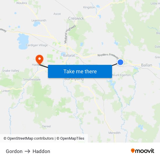 Gordon to Haddon map