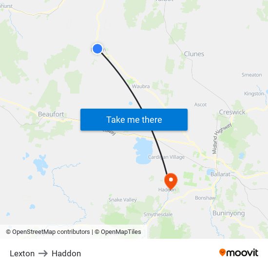 Lexton to Haddon map