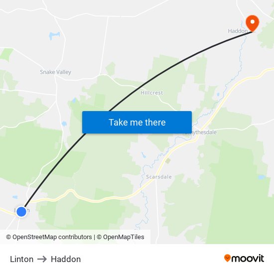 Linton to Haddon map