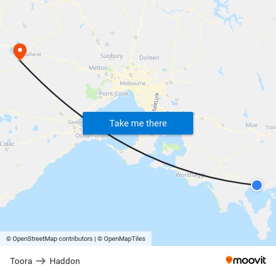 Toora to Haddon map