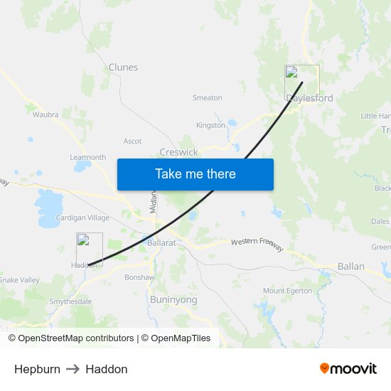Hepburn to Haddon map
