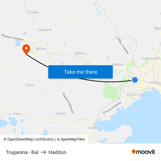 Truganina - Bal to Haddon map