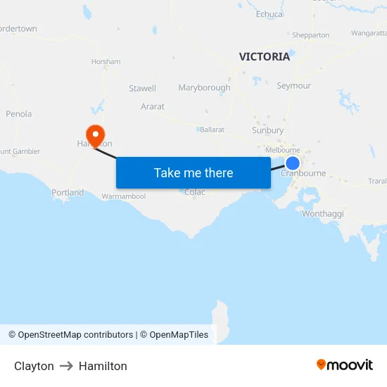 Clayton to Hamilton map