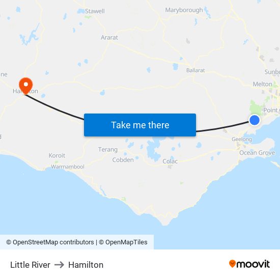 Little River to Hamilton map