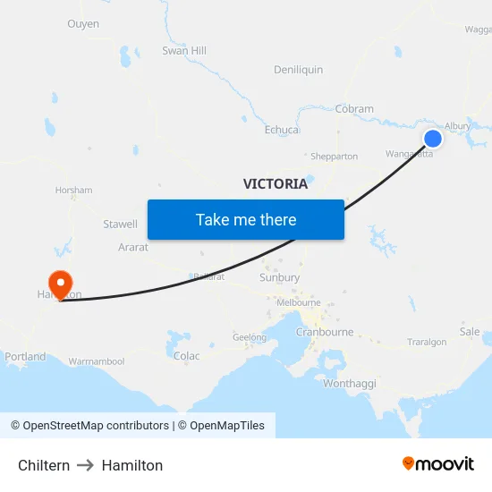 Chiltern to Hamilton map