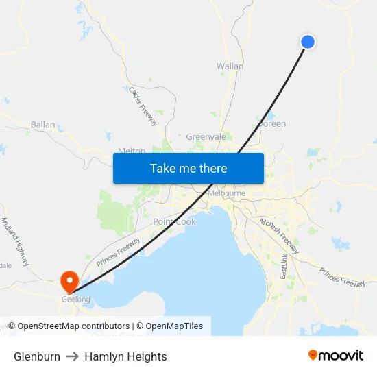 Glenburn to Hamlyn Heights map