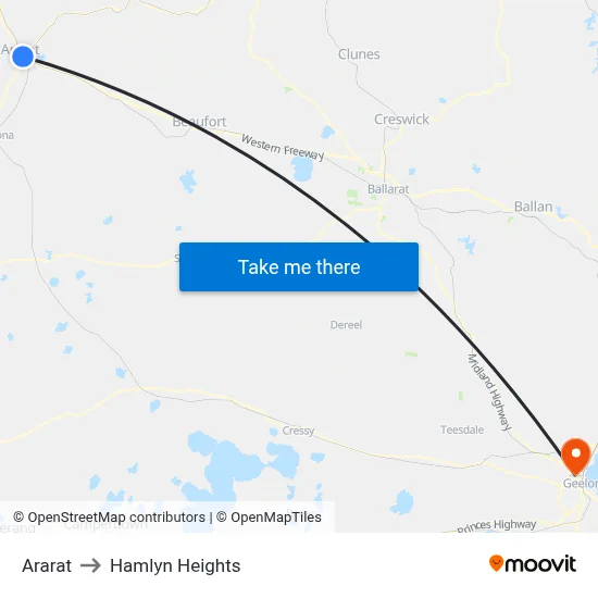 Ararat to Hamlyn Heights map
