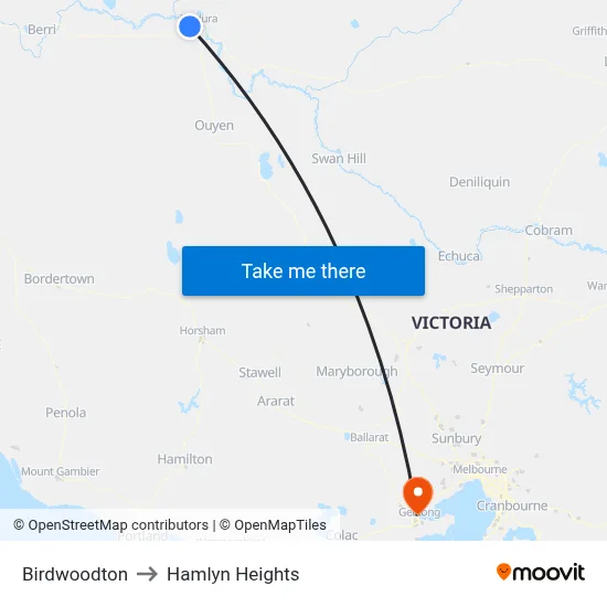 Birdwoodton to Hamlyn Heights map
